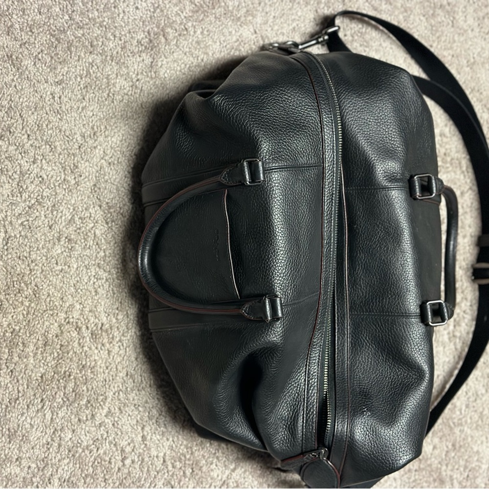Coach leather duffel bag, classic style, adult unisex